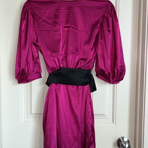 Puff Sleeve Mini Wrap Dress - Picture 7 of 9